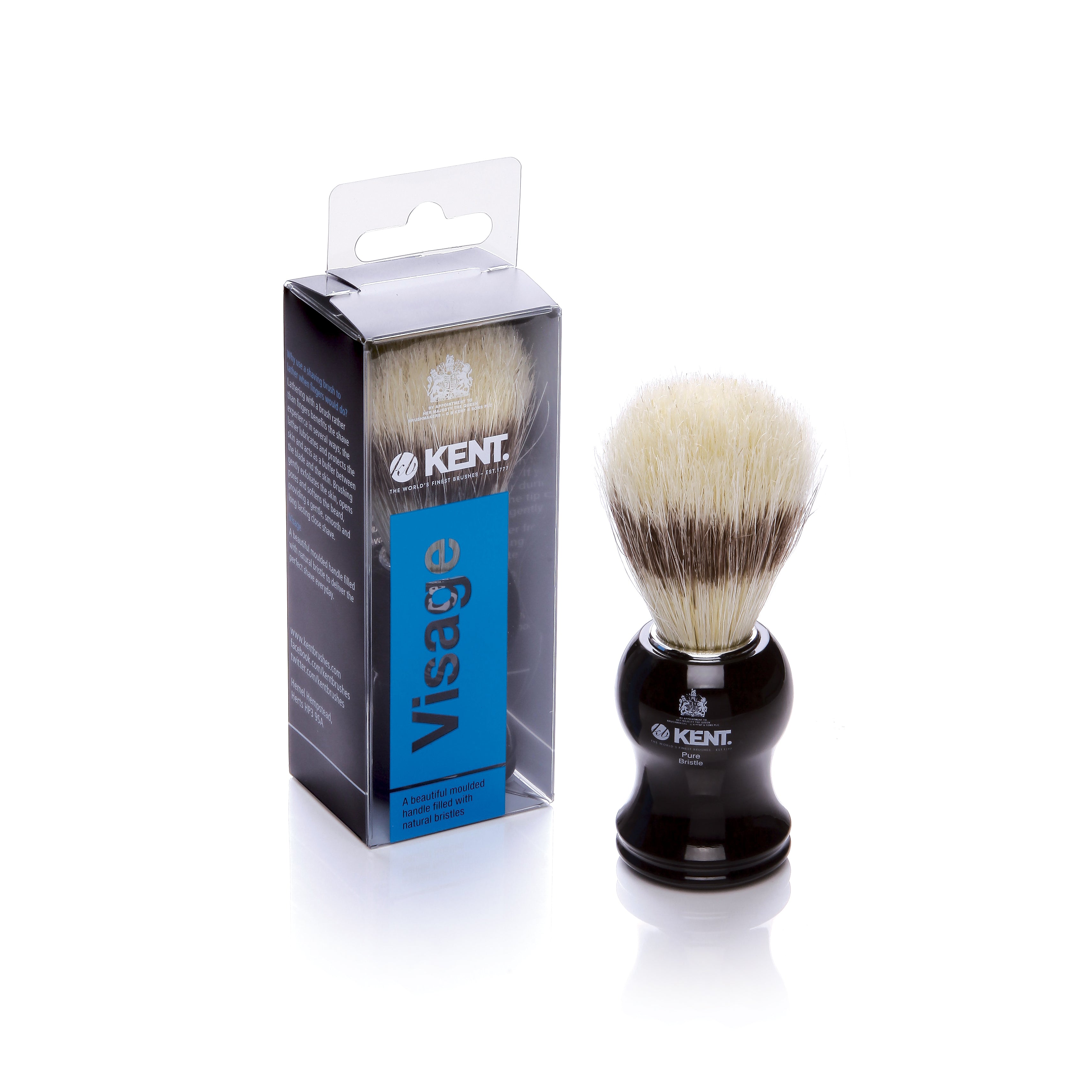 Black Socket, White Bristle Shaving Brush
