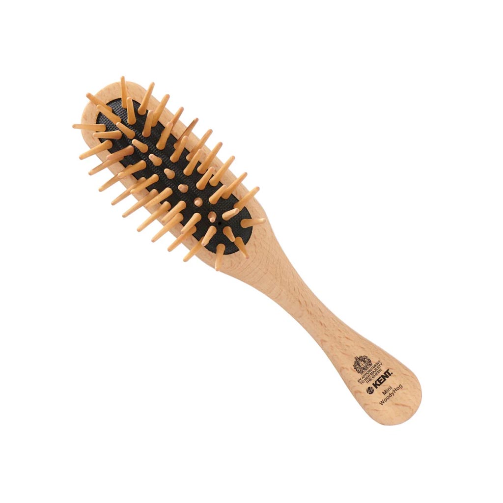 Mini WoodyHog - Small Beechwood Wooden Quill Hairbrush