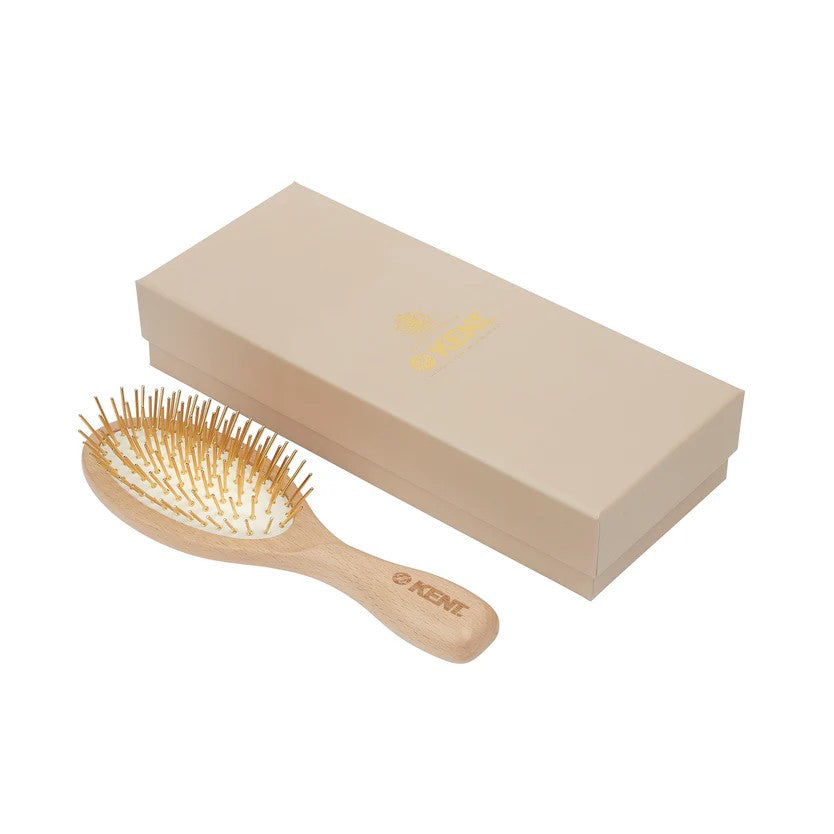 Gold Plated Pin Rubber Cushion Hairbrush